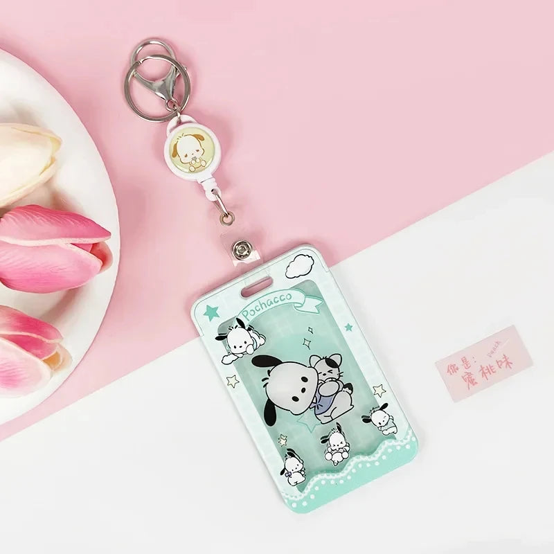 Sanrios Kuromi Cinnamoroll Purin Dog Photocard Bag Cute Cartoon My Melody Card Holders Student Id Credit Card Storage Case Bag