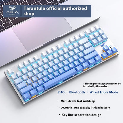 Aula F3287 Wireless Mechanical Keyboard Bluetooth 2.4g Side Carving 3-Mode E-Sports Game Poisonous Spider Gaming Accessories