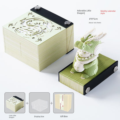 2025 Snake Year Save the Earth Calendar 3D Three-Dimensional Paper Carving Note Creative Model Hand Tear Desktop Decoration Desk Calendar