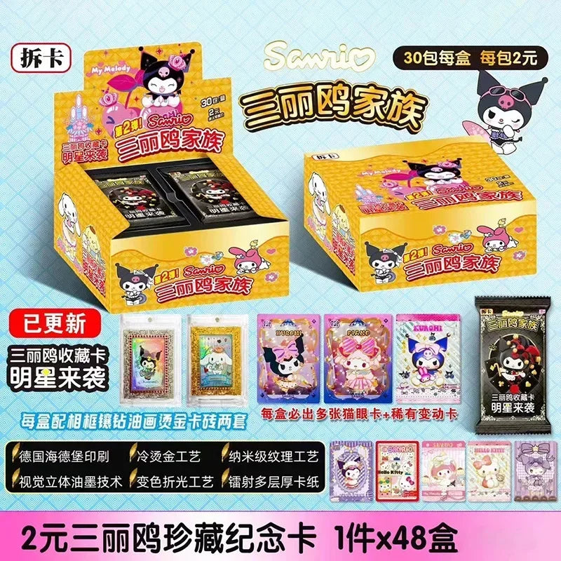 Genuinely Sanrio Card Life Diary Sanrio Family Coolomi Life Diary HelloKitty Pink Cute Anime Card Collection Card Kids Toy Gift