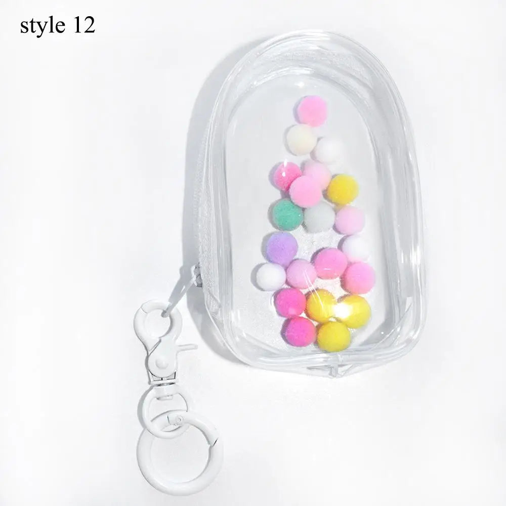 Jewelry Organizer Transparent Storage Box Pouch Mystery Box Keychain Bag Storage Case Thicken Wallet Cute Doll Bag Organization