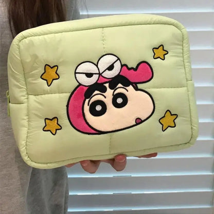 New Cartoon Crayon Shin-Chan Cosmetic Bag Cartoon Travel Carrying Bag Down Large Capacity Storage Toiletry Bag Holiday Gift Toy