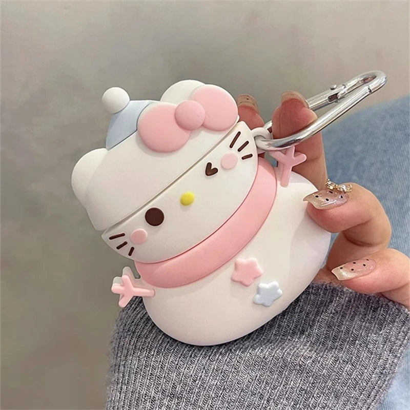 MINISO 3D Hello Kitty Snowman Earphone Cover For Apple AirPods 1 2 3 Generation Airpods Pro Wireless Bluetooth Headphone Case