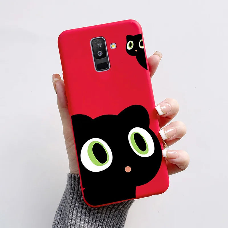 Case For Samsung A6 2018 Cover A 6 A600F Cartoon Cat Fox Soft Silicone TPU Phone Case For Samsung Galaxy A6 Plus 2018 A605F Case