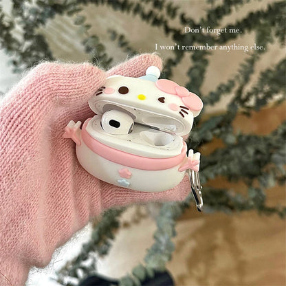 MINISO 3D Hello Kitty Snowman Earphone Cover For Apple AirPods 1 2 3 Generation Airpods Pro Wireless Bluetooth Headphone Case