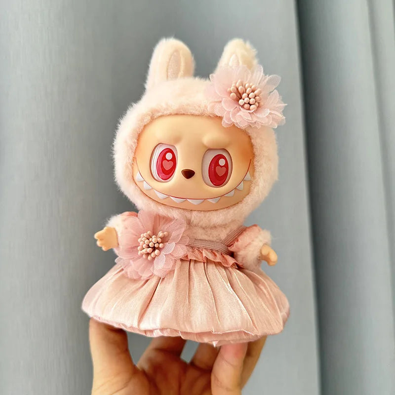 17cm Labubu I II Idol Dolls Clothes Cute Hoodie Mini Plush Doll Sitting Party Outfit Fashion Clothing Korea Kpop Exo DIY Gifts