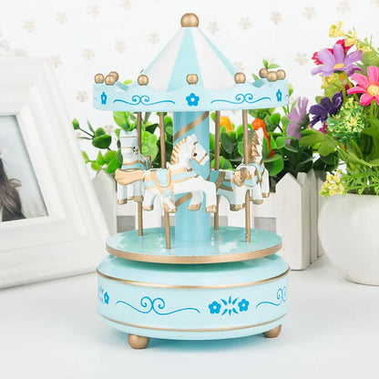 Merry-go-round music boxes  Music baby room decoration Gifts Unisex Christmas Horse Carousel Box home decor WJ916