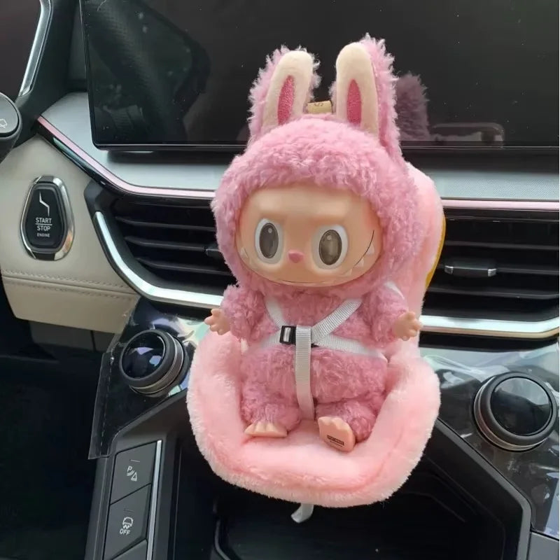 Hot Labubu Doll Car Seat Car Outlet Decorative Aromatherapy Cartoon Ornament Kawaii Model Doll Car Decoration Girl Surprise Gift