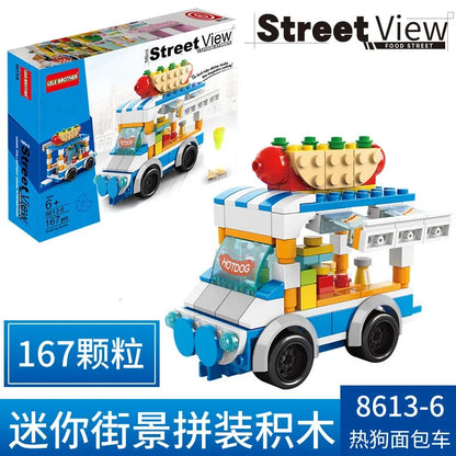 House Building Blocks Mini City Store Street View Snack Street Children's Toys Boys and Girls Gifts Compatible With Lego