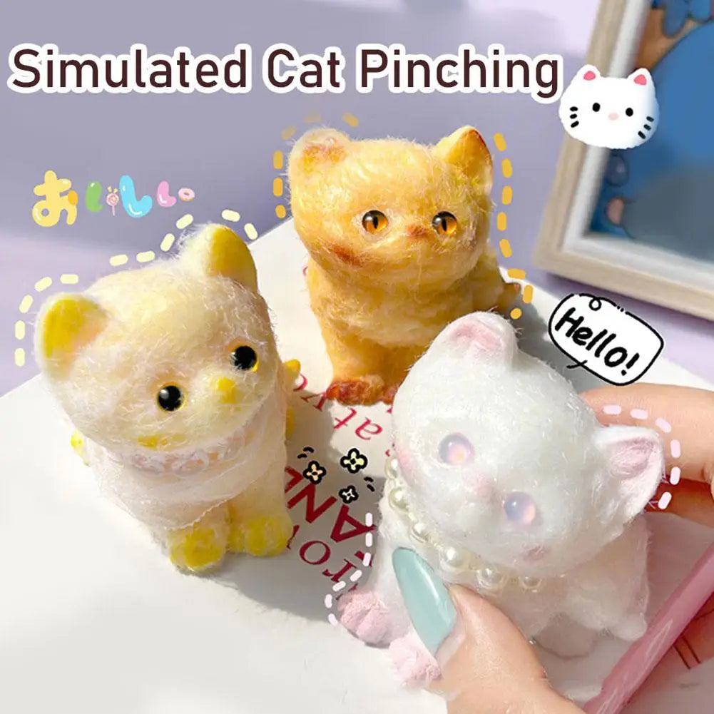 Cute Realistic Cat Squeeze Pinching Decompression Toy Birthday DIY Kids Cat Toys Orange Stress Gift Relief Girl Toys Cat Bl W6W6