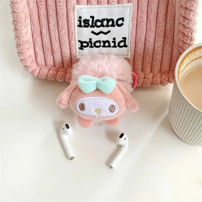 MINISO Sanrio Anime Autumn Winter Airpods Plush Earphone Case Kuromi My Melody New Ladies Cute Plush Earphone Protective Case