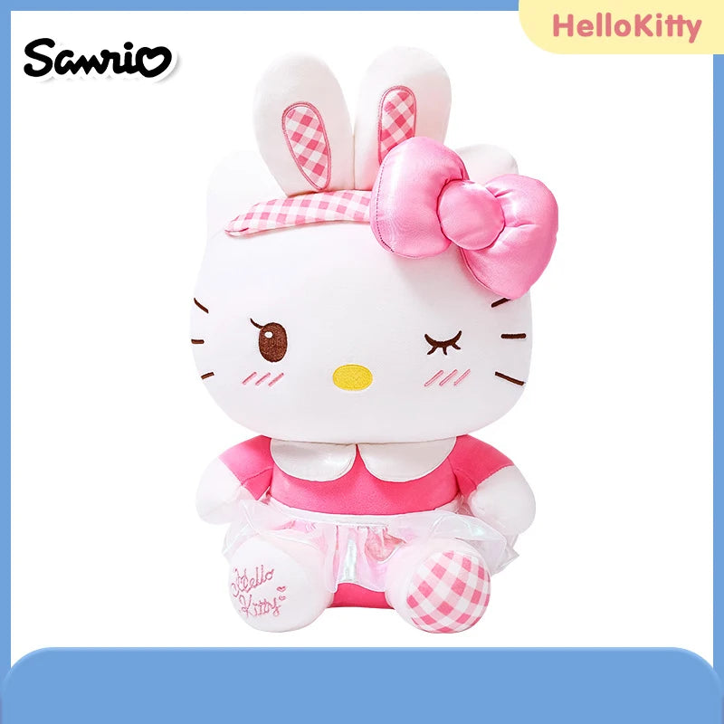 Sanrio Hello Kitty Anime Kuromi Melody Cartoon Cute Plush Stuffed Toys Soft Pillow Plushies Keyring Doll Birthday Gifts For Girl