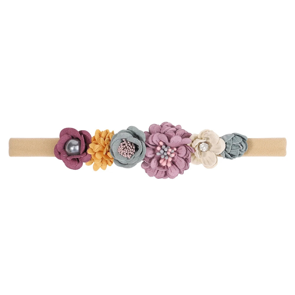 1Pcs Baby Girl Cute Flower Headband Elastic Hair Band Newborn Head Toddler Headband Headwear Kids Accessories Christmas Gifts