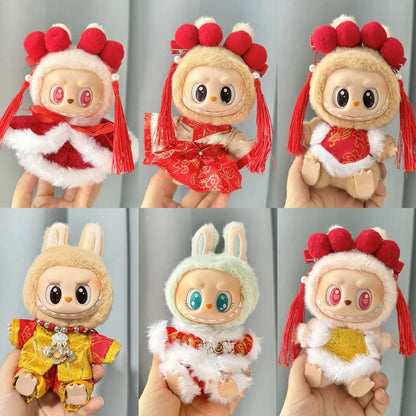 Cute Mini Plush Doll'S Clothes 17cm Labubu II Idol Dolls Sitting Party Outfit Accessories For Korea Kpop Exo Clothing DIY Gift