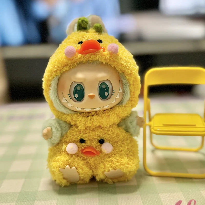 17cm Labubu II Idol Dolls Sitting Party Cute Mini Plush Doll'S Clothes Outfit Accessories For Korea Kpop Exo Clothing DIY Gift