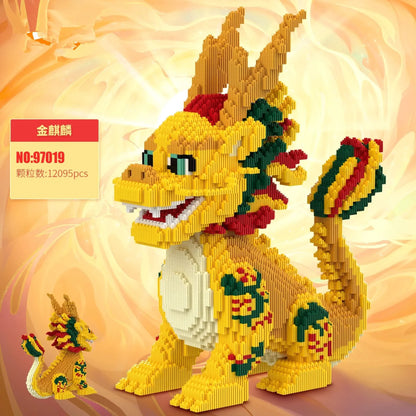 86cm Big Scary Clowns Magic Building Block Fashion Skeleton Man Model Toy Kawaii Dragon Assembled Bricks Figure For Kids Gift