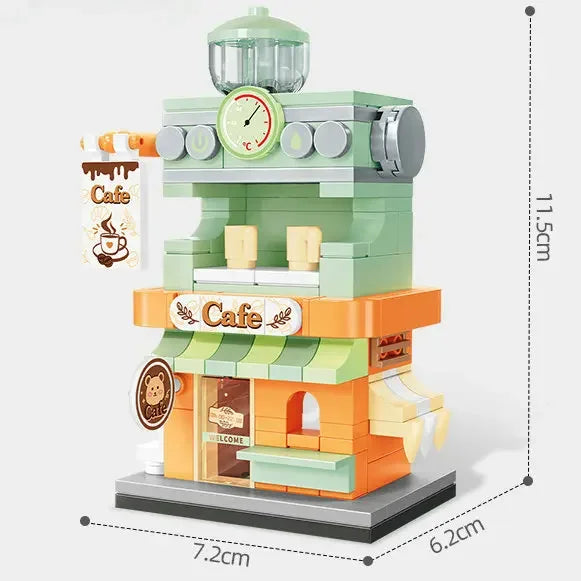 House Building Blocks Mini City Store Street View Snack Street Children's Toys Boys and Girls Gifts Compatible With Lego