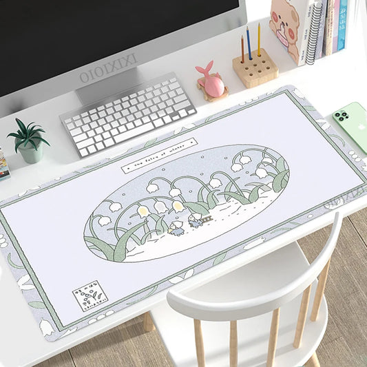 Cute Rabbit Green Anime Mouse Pad Gaming XL Large Home HD Mousepad XXL keyboard pad Office Soft Non-Slip Carpet PC Mice Pad