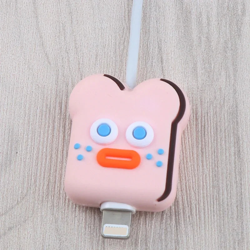 Anime Cable Protector For iPhone Cartoon Charger Protector Cable Winder Cute Organizer Data Line Protective Cover