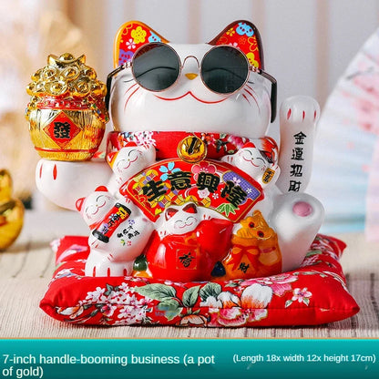 2023 Lucky Cat Decoration ornaments Lucky Cat Radio Wave Treasure Shop Gift China Good Luck Home Decoration Craft Gift