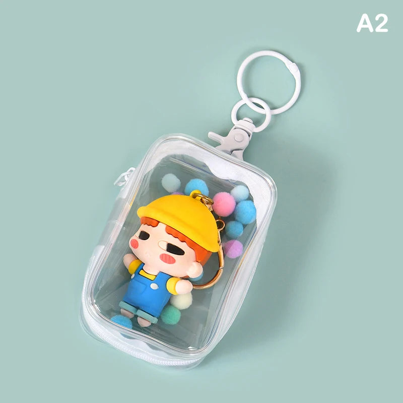 Doll Organizer Transparent Storage Box Pouch Mystery Box Keychain Bag Storage Case Thicken Wallet Cute Doll Bag Organization