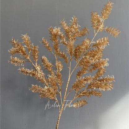 Gold Series Artificial Plants Leaf Wedding Supplies Flower Arrangement Materials Fake Floral Bouquet Christmas Home Decor Props