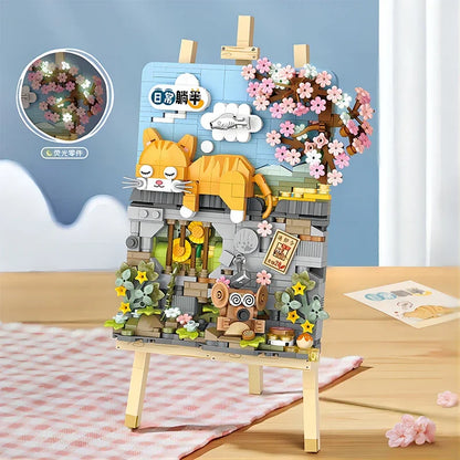 Loz Mini Animals Landscape Drawing Board Building Blocks Christmas Train Puzzle Assembly Model Toy Bricks Children Birthday Gift