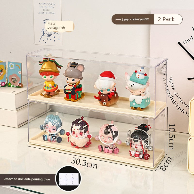 Blind Box Display Box Acrylic Display Stand Storage Cute Grain Small Ornaments Pop Mart Display Cabinet Hand Office Storage Box