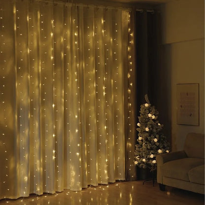 6/4/3M USB Curtain String Lights 8 Modes Fairy Light Christmas Tree Garland Light Home Bedroom Party Holiday Wedding Decoration