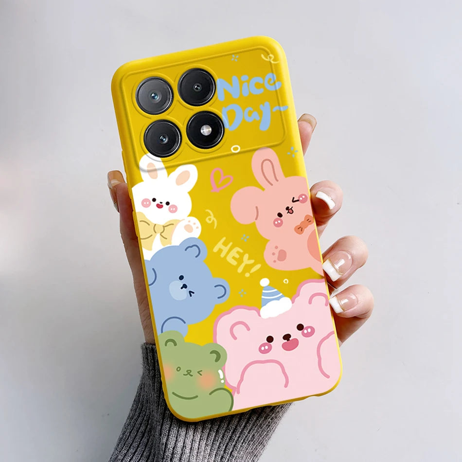 For Xiaomi Poco X6 Pro 5G Case Cute Cartoon Cat Frog Cover Soft TPU Phone Case For Xiaomi Poco X6 PocoX6 Pro X6Pro Fundas Bumper