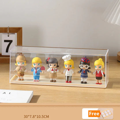 Acrylic Clear Doll Toys Storage Organizer Box Mystery Box Display Stand Popmart Storage Box Case Waterproof Dust Proof Blind Box