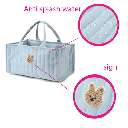 Handheld layered high-capacity mother and baby mommy bag, waterproof and portable embroidered diamond grid splicing bag, baby di