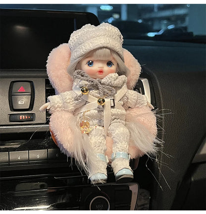 Labubu Doll Car Safety Seat Kawaii Ob11 Doll Seat Car Air Outlet Aromatreatment Decoration Cute Car Decoration A Gift For A Frie