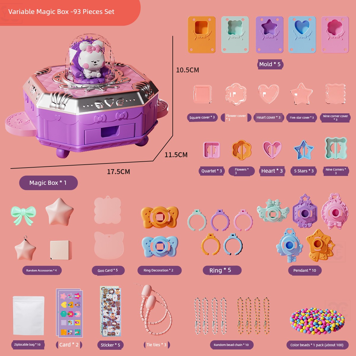 YF Goka DIY Variety Magic Suit Gift Box Sticker Machine Kids Handmade Toys 3-6 Years Old Girl Gift Luxury