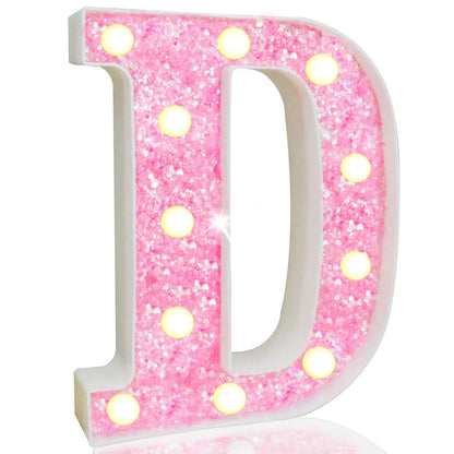 NEW DIY LED Letter Lights Glitter Alphabet Light Up Letter Sign Night Light Gifts Birthday Wedding Christmas Party Decoration