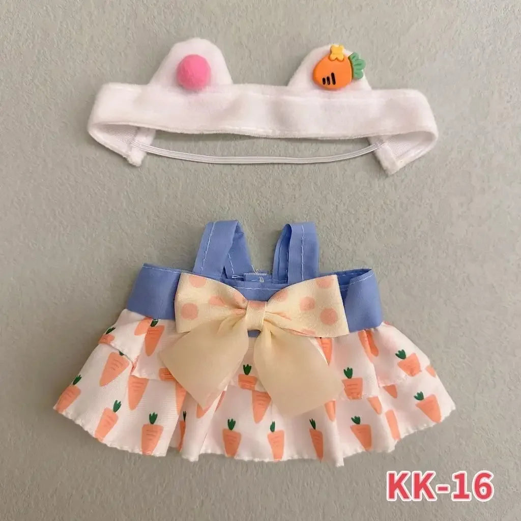 20cm doll replacememt clothes for 17cm Labubu outfit cotton doll cute and sweet Lolita dress  small skirt