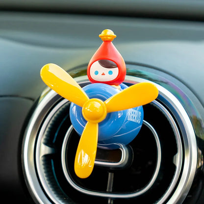 Pop Mart Car Aromatherapy New Small Airplane Fan Car Air Conditioning Vent Decoration And Interior Decoration Ornaments