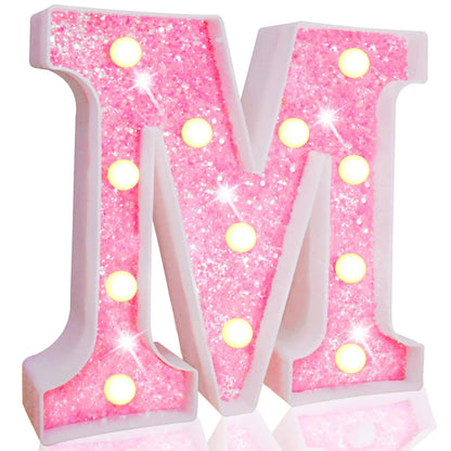 NEW DIY LED Letter Lights Glitter Alphabet Light Up Letter Sign Night Light Gifts Birthday Wedding Christmas Party Decoration