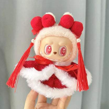 Cute Mini Plush Doll'S Clothes 17cm Labubu II Idol Dolls Sitting Party Outfit Accessories For Korea Kpop Exo Clothing DIY Gift