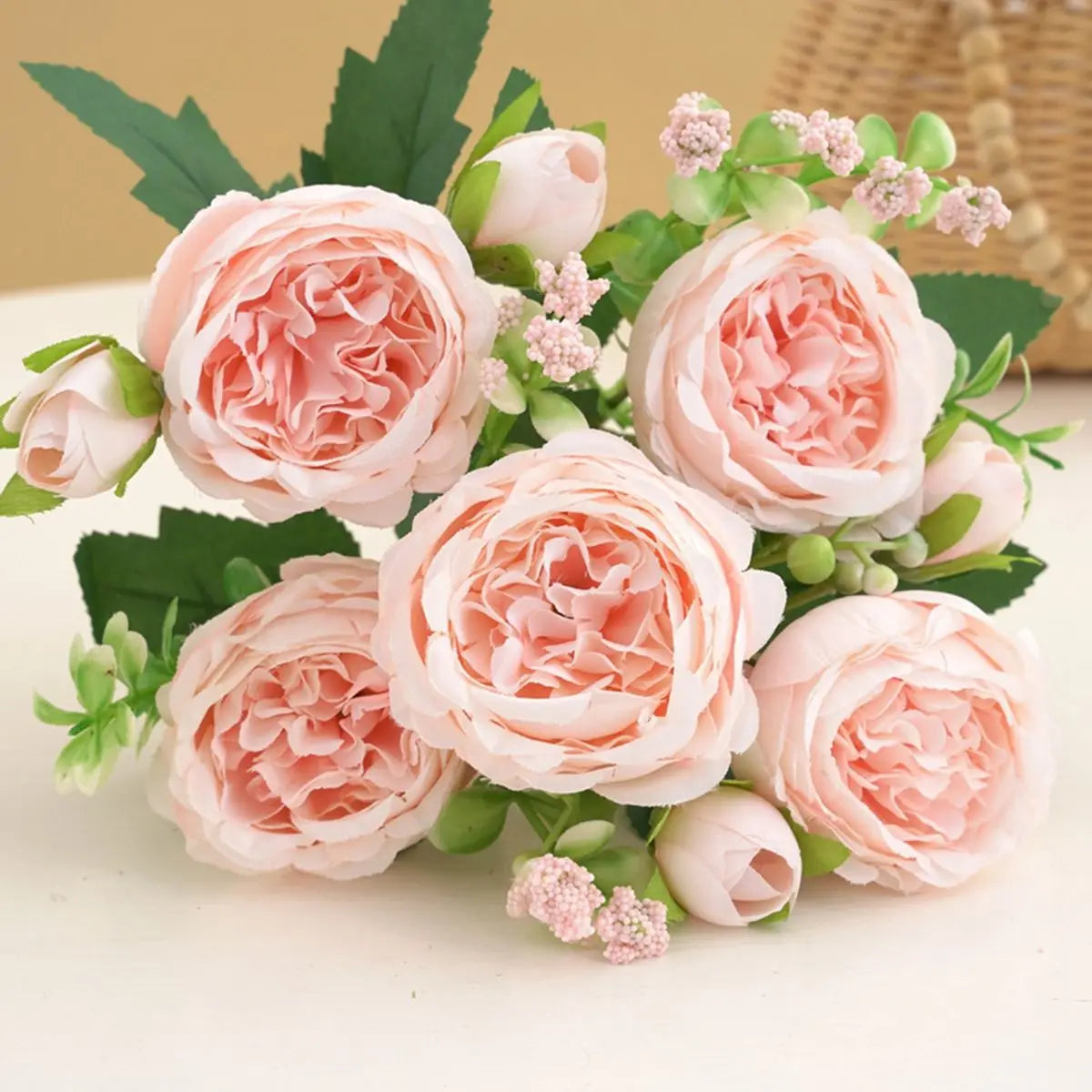 1pc Artificial Flower silk Peony rose Bouquet for Christmas Home Table vase Wedding bridal bouquet Decoration diy gift Hot sales