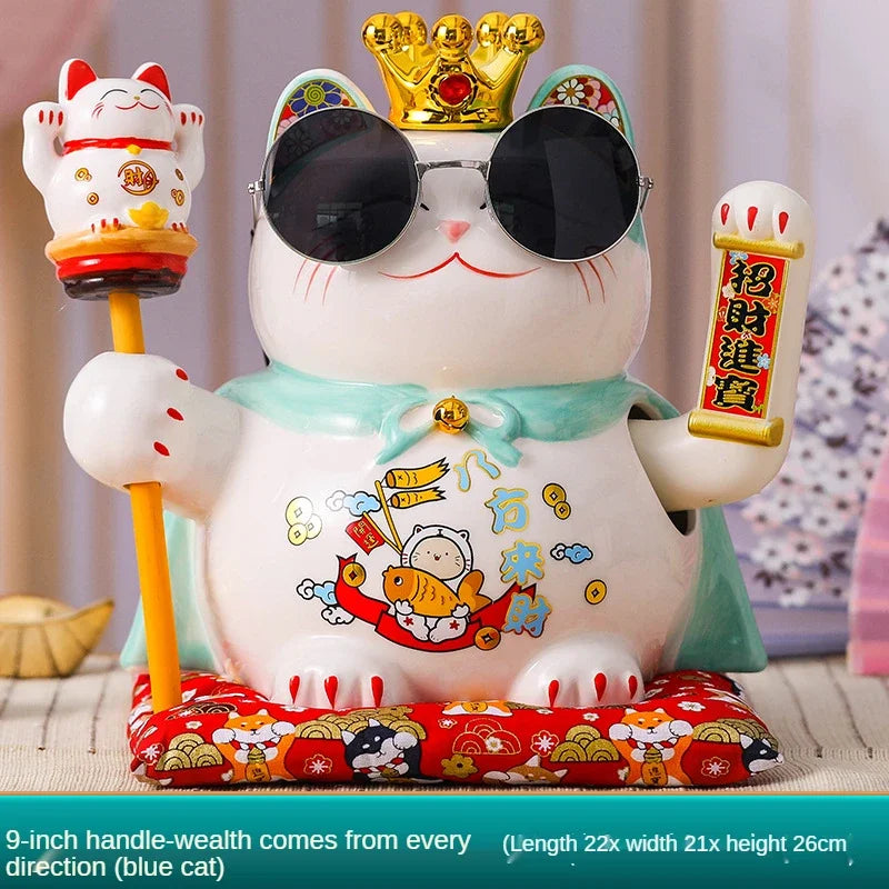 2023 Lucky Cat Decoration ornaments Lucky Cat Radio Wave Treasure Shop Gift China Good Luck Home Decoration Craft Gift