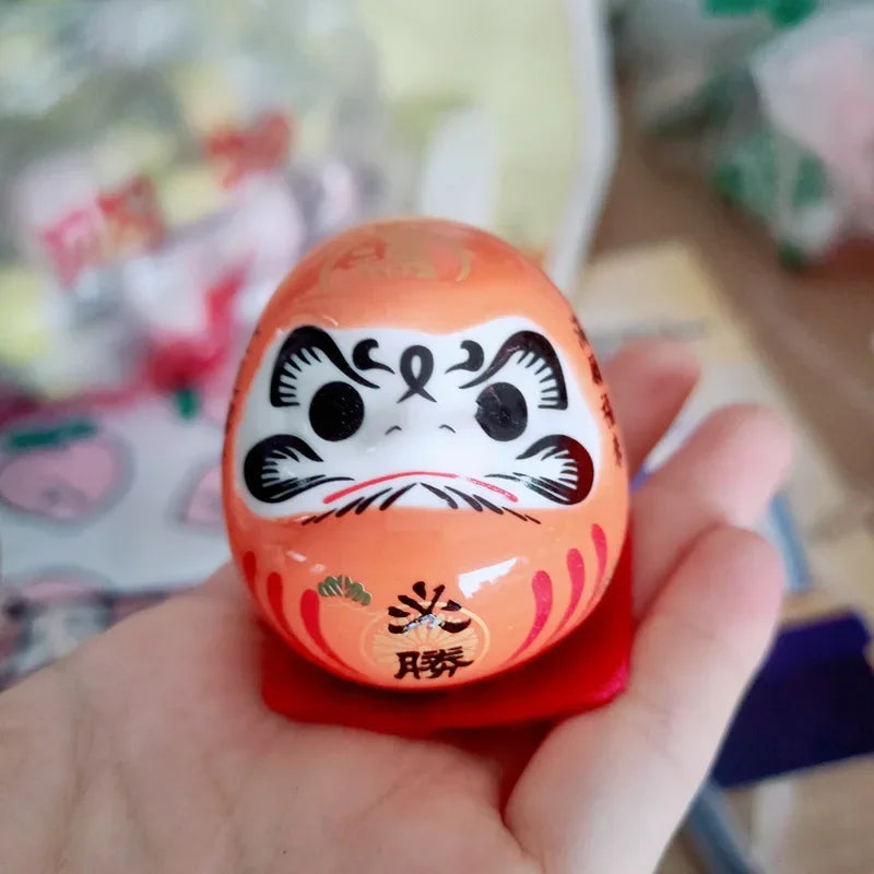 Japanese Ceramic Daruma Crafts Cartoon Lucky Cat Fortune Ornament Landscape Home Decor Accessories Gifts Living Room Decoration