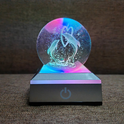 Crystal Ball Night Lights Glowing Planet Galaxy Astronaut 3D Moon Table Lamp USB Atmosphere Lamp Tabletop Decorations Kids Gifts