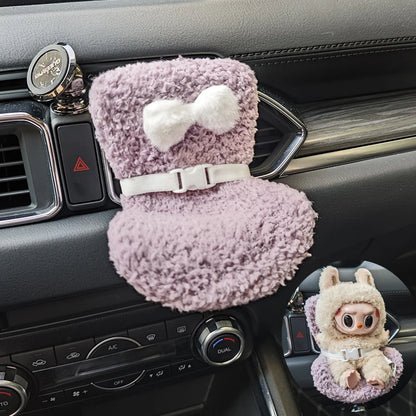 Car Aromatherapy Vent Decoration Clip Doll Seat Dollhouse Accessories Seat With Seat Belt Labubu Doll Accessories