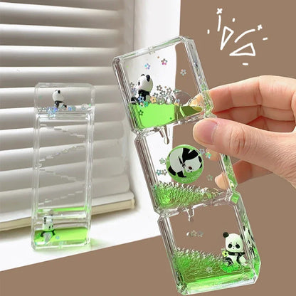 Decoration Cute Panda Decompression Oil Leak Hourglass Creative Ornament Mood Stabilization Desktop Oil Drop Timer As A Gift