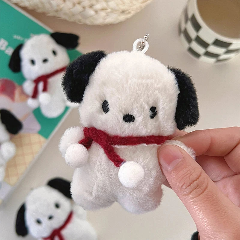 Cute Plush Dog Pandent Keyring For Girls Cartoon Dog Doll Keychain Women Gifts Creative Car Bag Decoration Decor