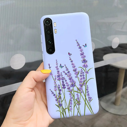 Case For Xiaomi Mi Note 10 Lite Back Cover Protective TPU Silicone Funda Fashion Flower Coque For Xiaomi Note 10 Lite Capa 6.47"