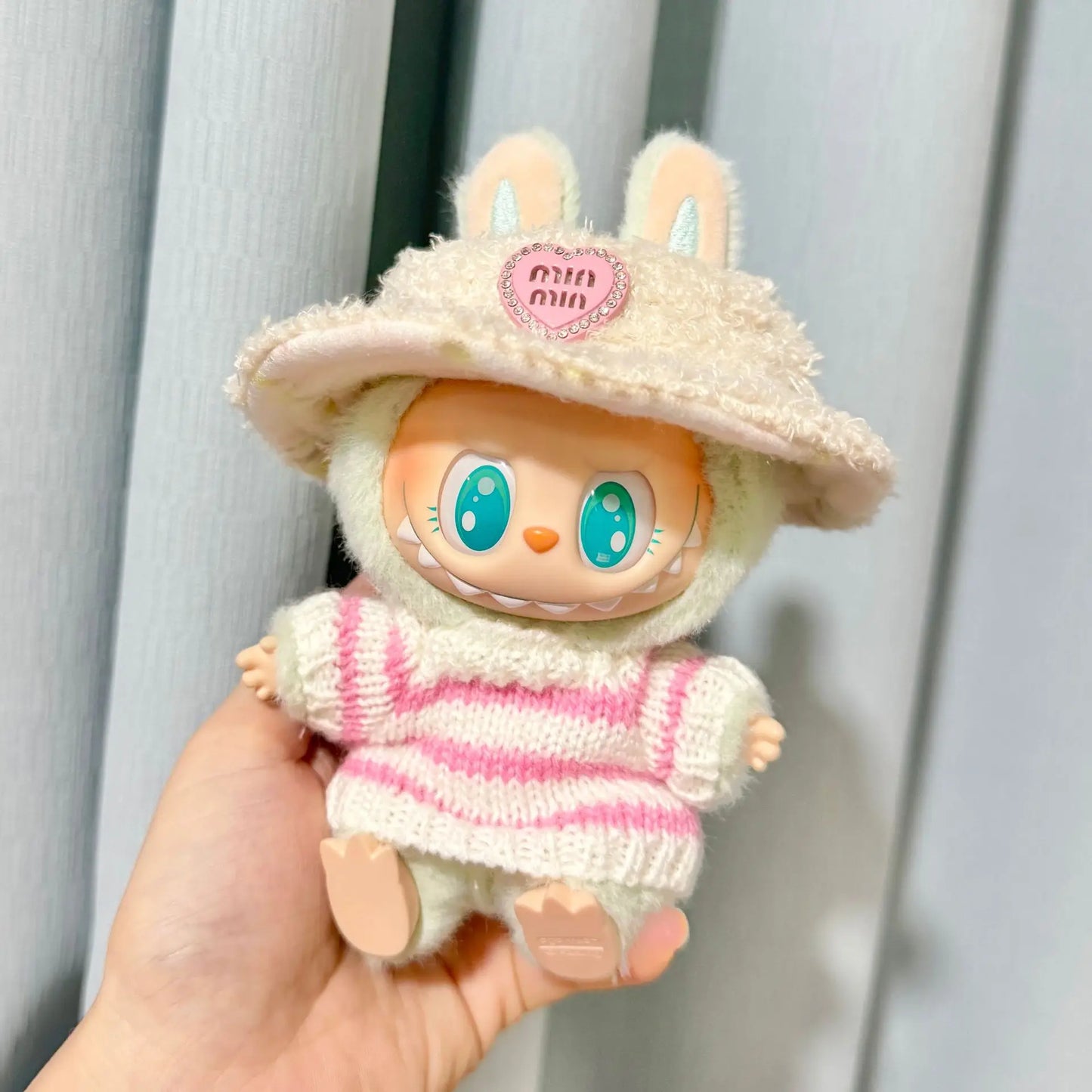 17cm Labubu I II Idol Dolls Cute Mini Plush Doll'S Clothes Korea Kpop Exo Idol Dolls Overalls Clothing DIY Accessories Gifts