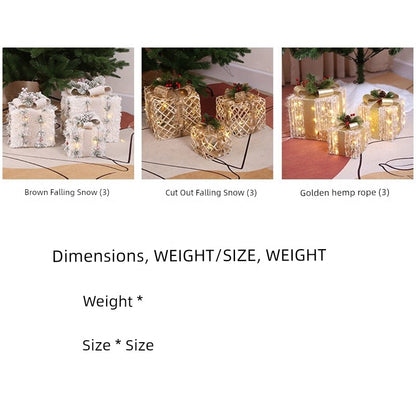 Christmas Gift Box LED Lights Light-Emitting Christmas Tree Bottom Pile Head Shopping Window Scene Layout Christmas Decorations