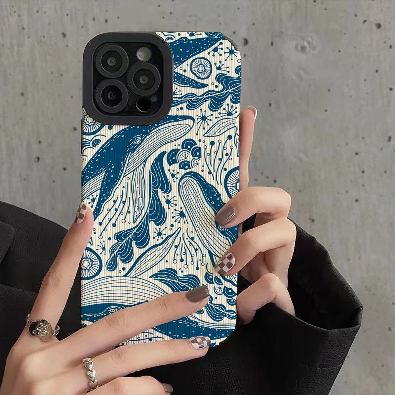 Whale and The Ocean Art Phone Cases for IPhone 11 Case 14 Pro Max 15 Pro Max IPhone Case for IPhone 13